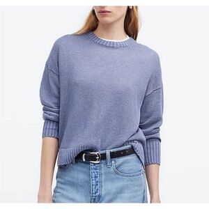 BOGO! MADEWELL Linen Drapey Crewneck Sweater Dusty Blue Size XS